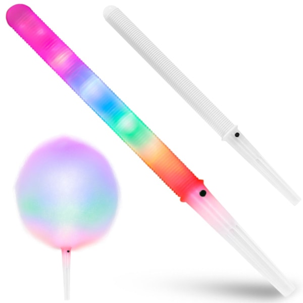 Lysende LED-sukkerpinde, 7 funktioner, sæt med 50 stk.
