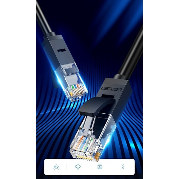 Patchkabel Ethernet nätverkskabel RJ45 Cat 6 UTP 1000Mbps 2m