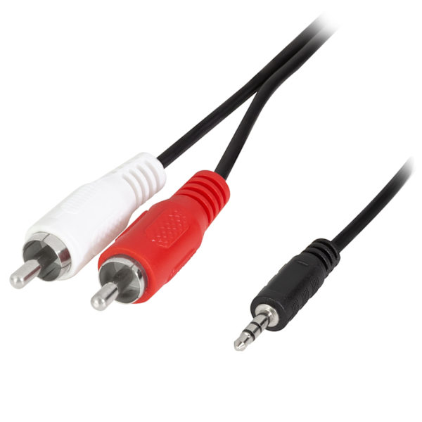 3,5 mm til 2x RCA-lydkabel, 1,5 m, sort