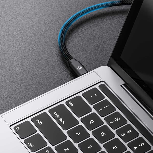 USB-C till USB-C-kabel 60W, magnetisk flätad platt 2m