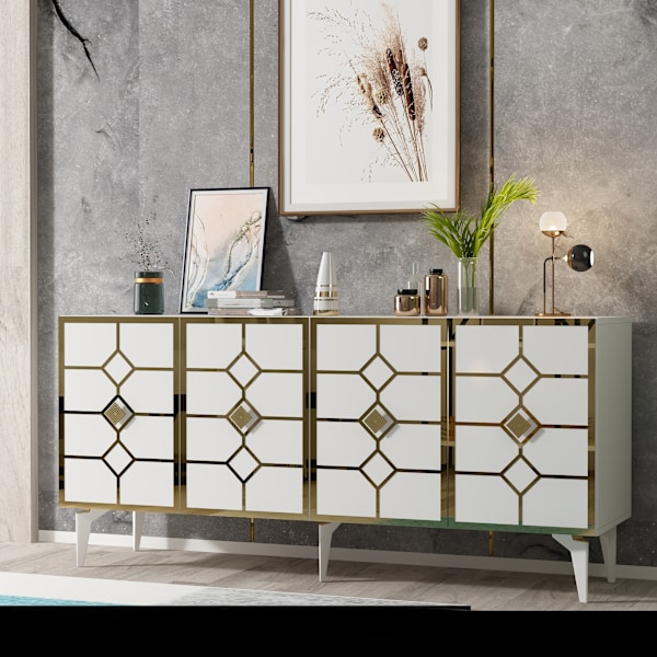 Konsol Cagla - Vit, Guld