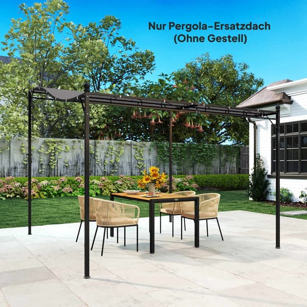 Pergola udskiftningsmarkise, 3x3m, mørkegrå, polyester