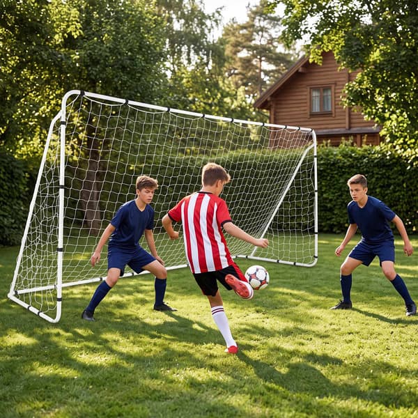 Børnefodboldmål i metal 367x181 cm med PE-net