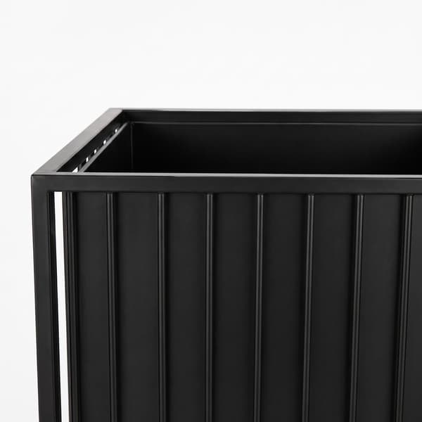 Svart växtställ i järn, 61 cm – Modern gitterdesign