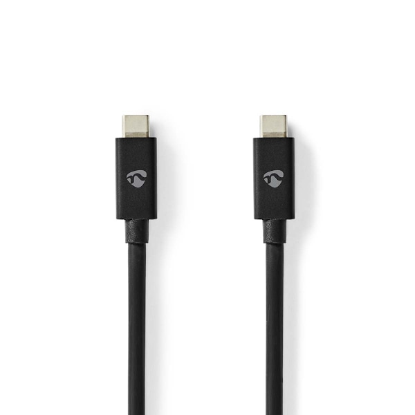 USB-kabel | USB 4.0 Gen 3x2 | USB-C™ Han | USB-C™ Han | 240 W | 8K@60Hz | 40 Gbps | Nikkelplateret | 1.00 m | Runde | PVC | Sort | Label