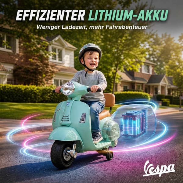 Elektrisk børne-Vespa – Grøn, 18-36 måneder