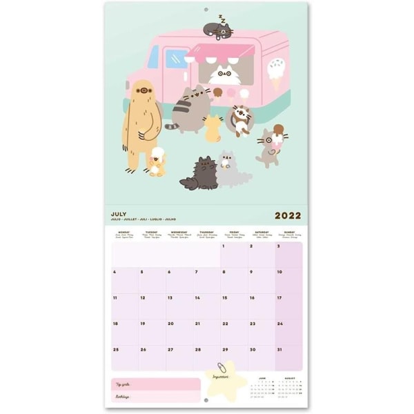 Pusheen - Väggkalender 30 x 30 cm 2022 från Foodie-kollektionen