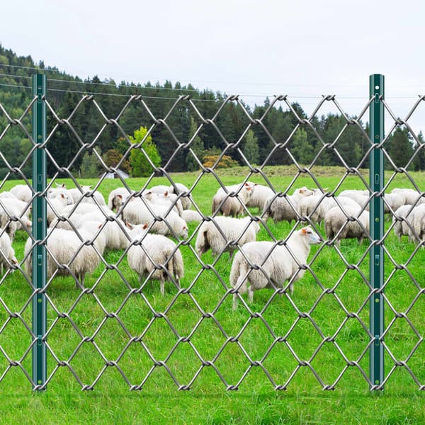 U-kanalsstaketstolpar, 90 cm stål, 10-pack, gröna