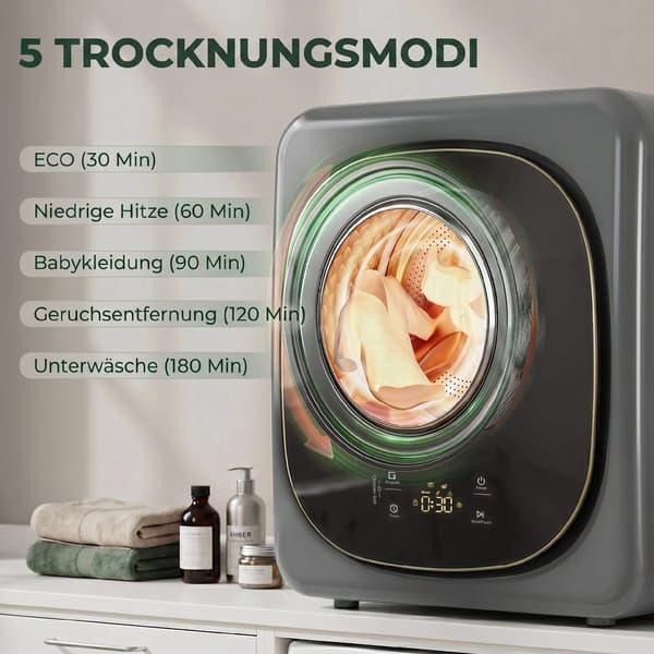 Tørretumbler med ventilation, 4 kg kompakt, 5 tilstande, timer