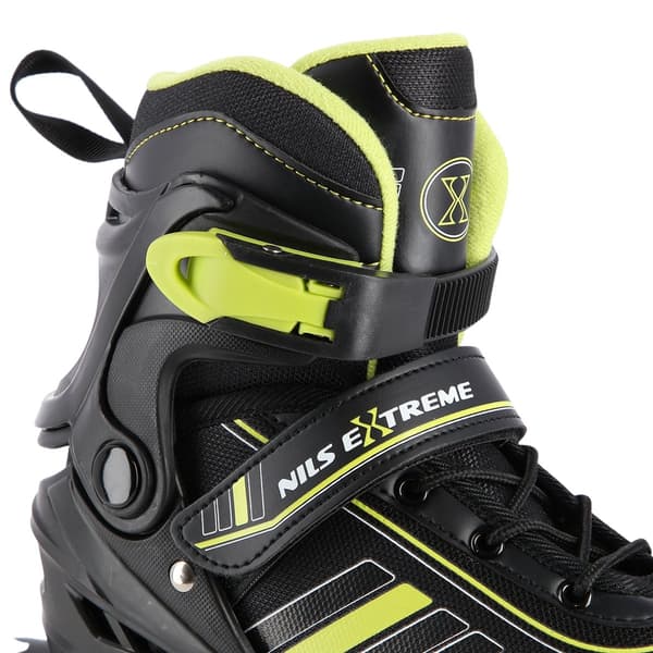 2-i-1 inline & skøjter, sort/lime, størrelse M (34-38)
