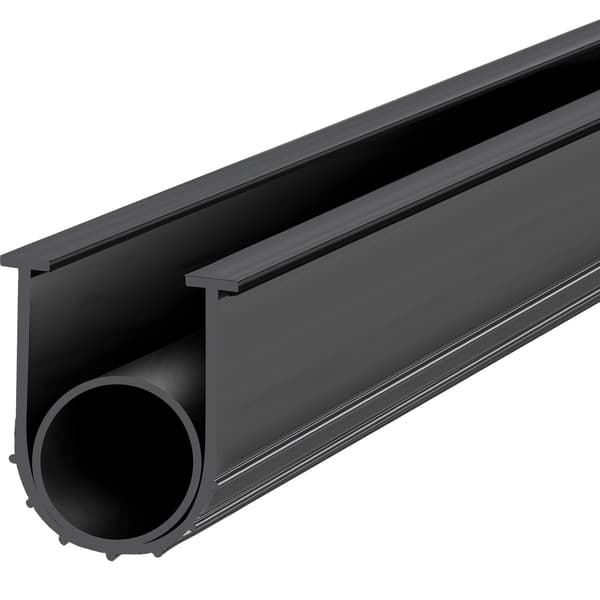 Garageports bundtætning, U+O, 10 ft, 8 mm, sort