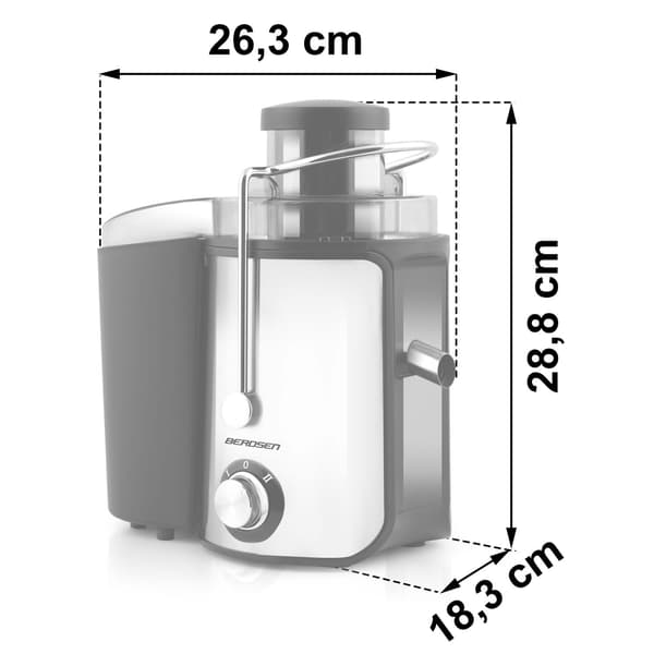 Juicer 600W, Rustfrit Stål, Sort, 0,5L Kapacitet