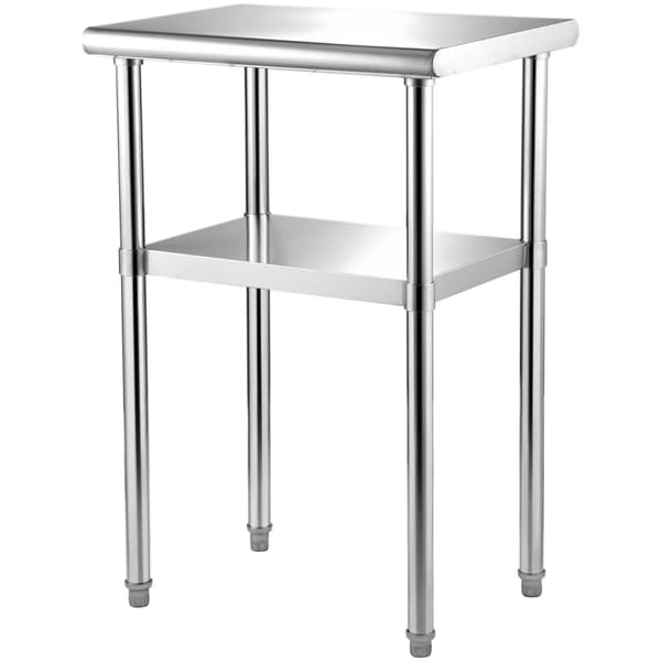 Rustfrit stål forberedelsesbord 24x18 tommer, justerbar hylde