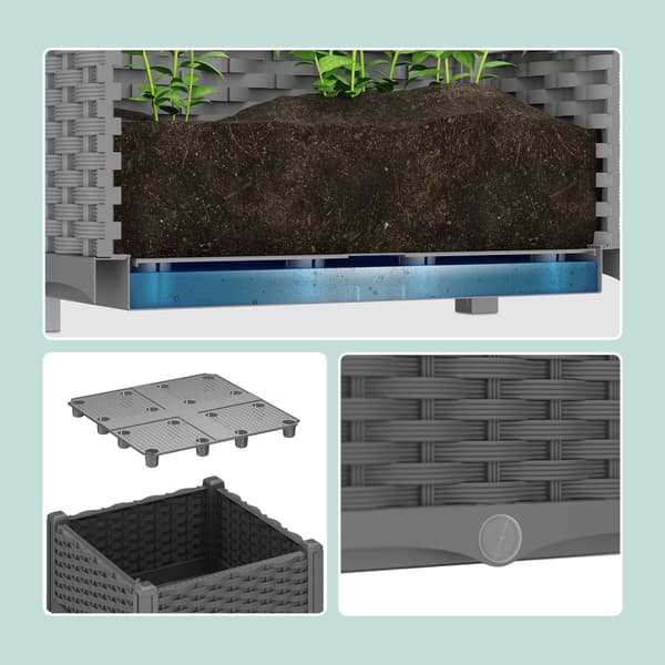 Plantekasse i rattan look