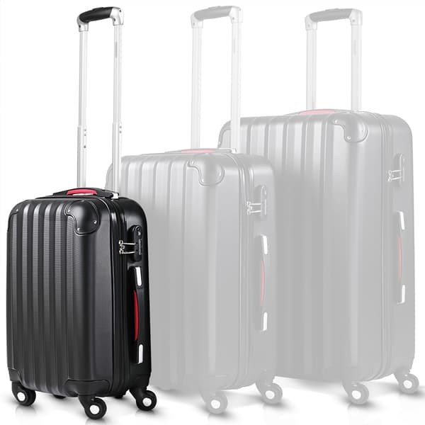 Hård rejsekuffert, 34L, 2,25kg, ABS plastik, sort