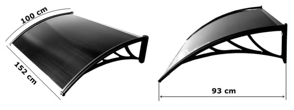 Polykarbonaattiovikate, 100x150 cm, Musta