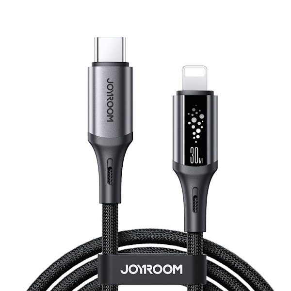 Joyroom S-A60 Hurtigopladerkabel Usb-C til Lightning 30W – 1,2 M, Sort