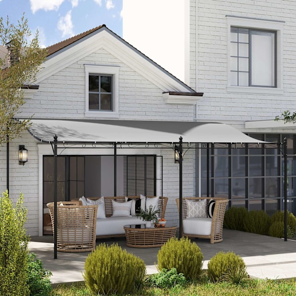 Påbyggnadspaviljong pergola med tak, vattenavvisande paviljongtak, fristående trädgårdspaviljong, uteplatspaviljongtak, solskydd för altan, trädgård,