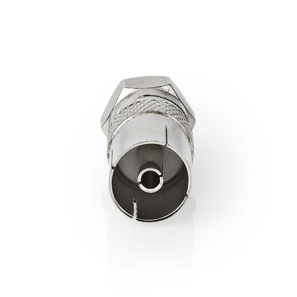 Satelliitti- ja antenni-sovitin | F uros | IEC (Coax) Naaras | Niklattu | 75 Ohm | Suora | Metalli | Hopea | 1 kpl | Laatikko