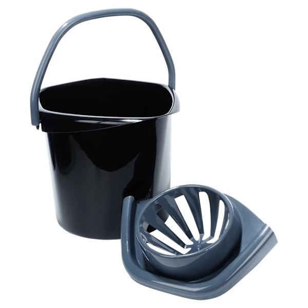 Moppespand med vrider, plast, sort, 10 l