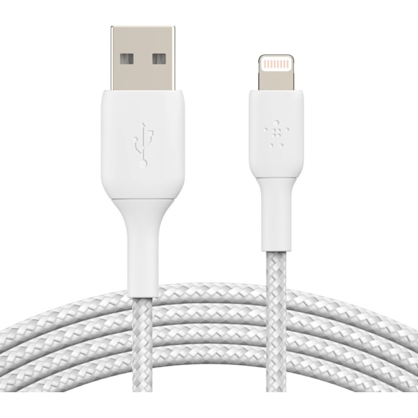 Belkin BOOST CHARGE„¢ Lightning - USB-A kaapeli punottu, 1m, valkoinen