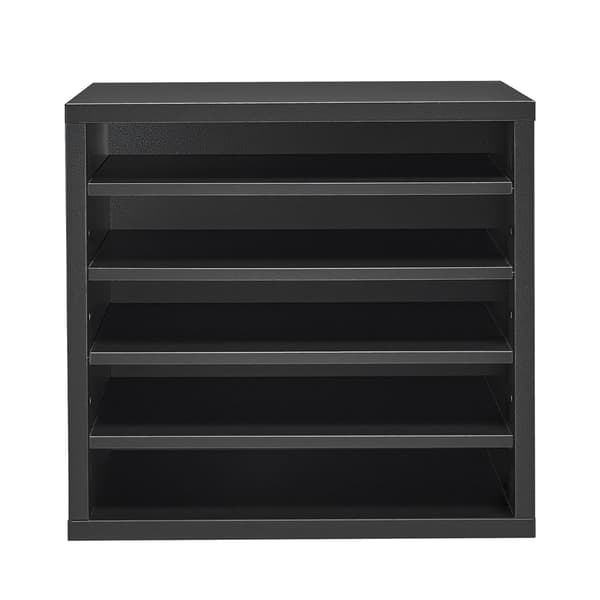 Litteraturorganisator, MDF-filsorterer med 5 huller, sort