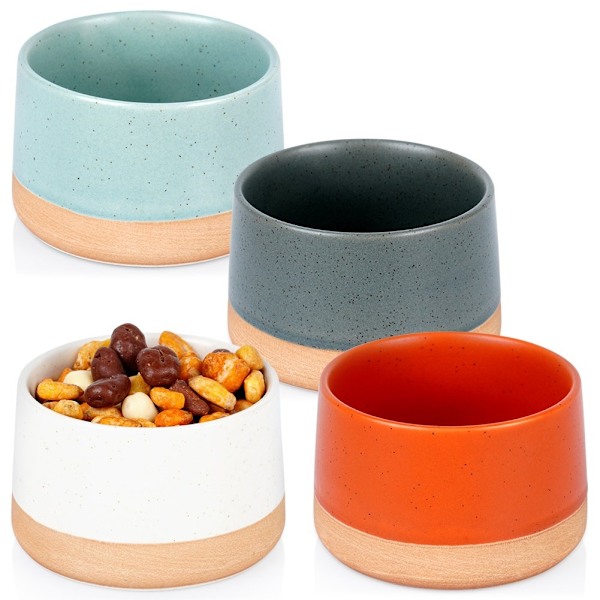 Keramiske snackskåle 9,5 cm, 220 ml 4 stk.