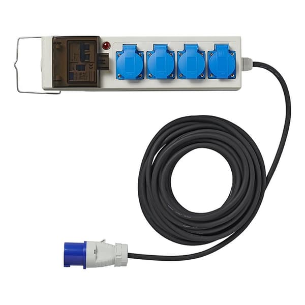 Telt/foldevognsenhed 10M 3x1,5mm² med MCCB og RCD + 2xUSB