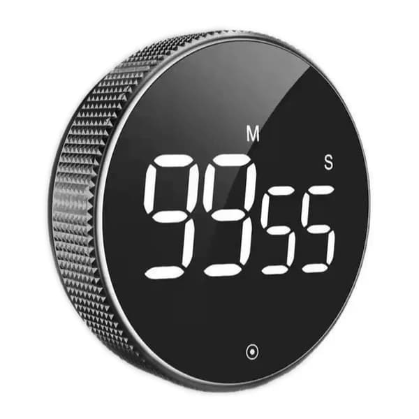 Digital køkkenur, LED-display, sort, magnetisk