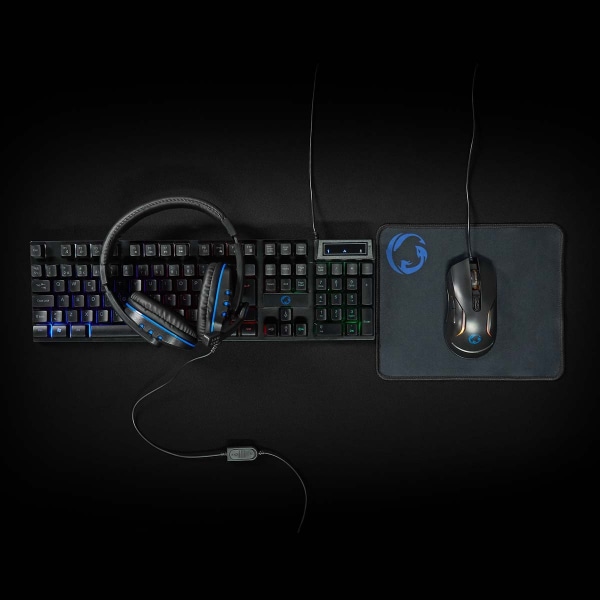 Gaming Combo Kit | 5-i-1 | Tastatur, Headset, Mus og musemåtte | Sort | QWERTY | ND layout