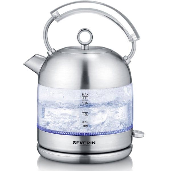 Vattenkokare 1,7L 2400W Borstat stål/Glas WK3459