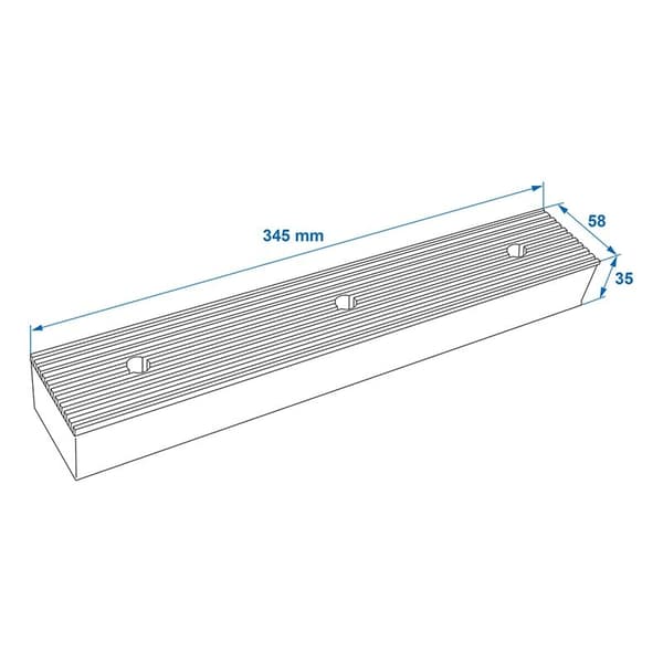 Bufferblock svart 345x58x35mm