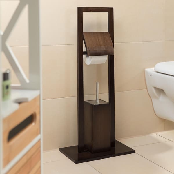 WC stol bambu mörkbrun