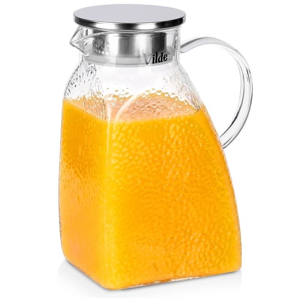 Glaskande med låg, smal, 1,8 l borosilikat