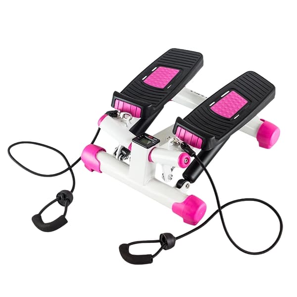 Twist Stepper med rep, Rosa – Kompakt träningsutrustning