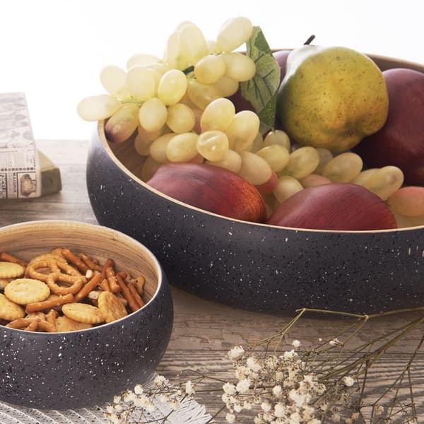 Bambuskål med granitlook - perfekt för frukt och servering