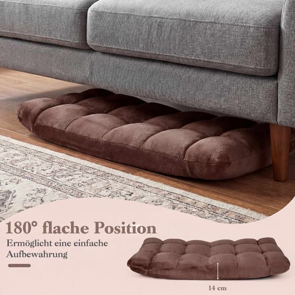 Justerbar klappestol, brun koralfleece
