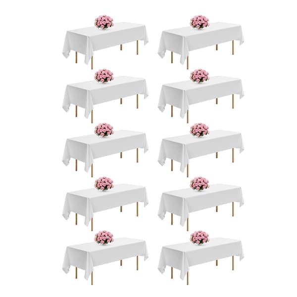 Vita rektangulära dukar, 10-pack 60 x 102 tum