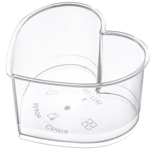 Hjärtformade dessertkoppar med lock, 130 ml, set om 4