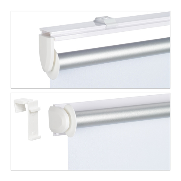 Hvidt termisk rullegardin 160 cm langt