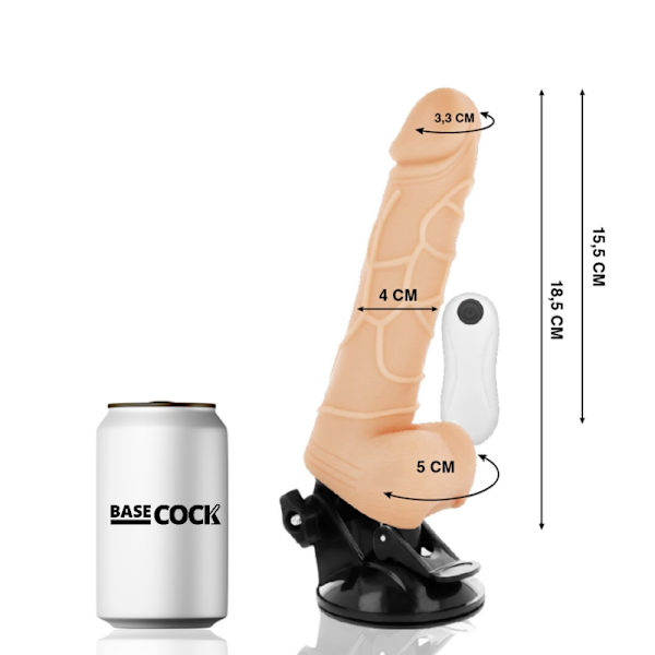 Basecock - Realistic Vibrator Remote Control Flesh 18,5 Cm -O- 4Cm
