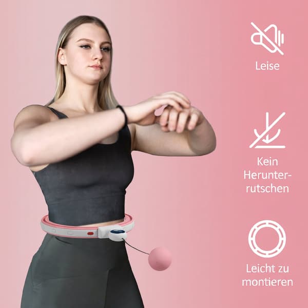 Smart hula hoop med viktad boll, 16 justerbara länkar