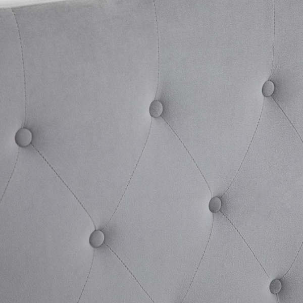 Sänggavel Snygg Vadderad Sänggavel I Grått, Poppel Och Polyester, Modern Design, 185X8X134Cm