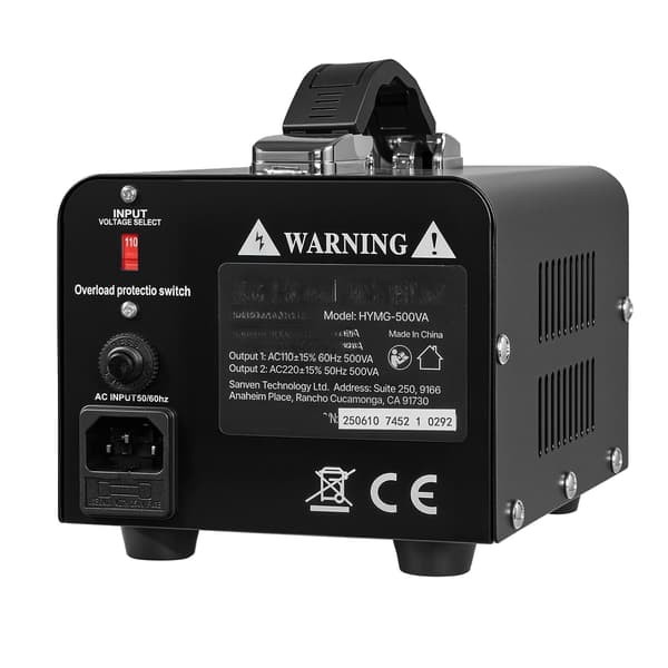 500VA step up/down spændingstransformer, 110V/220V, US/EU