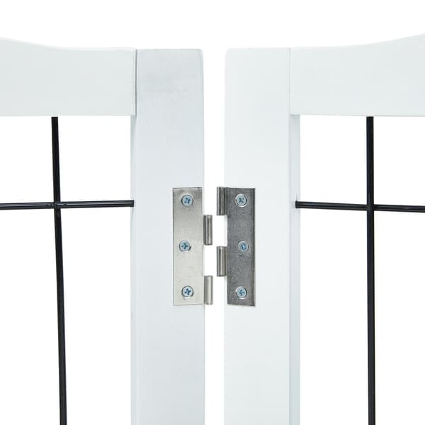 Fristående hundgrind, 86 cm H x 240 cm B, 4 paneler, vit