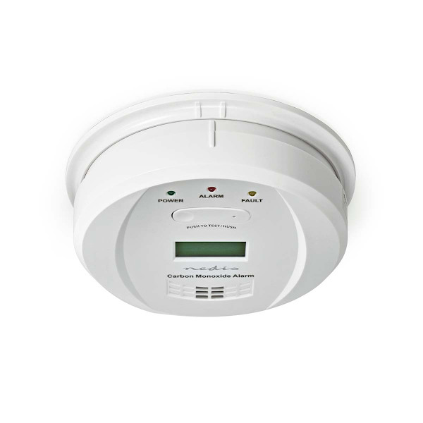 Kolmonoxid Alarm | Batteridriven | Batterilängd upp till: 5 år | Med paus knapp | Med testknapp | 85 dB | Vit