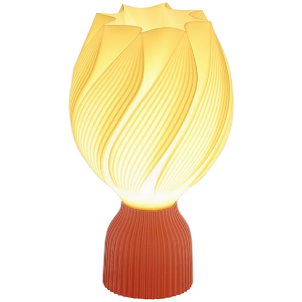 Bordlampe, LED-bordlampe med 3D-udskrivning Blomsterlignende lampeskærm, sengelampe til stue, legeværelse, hvid