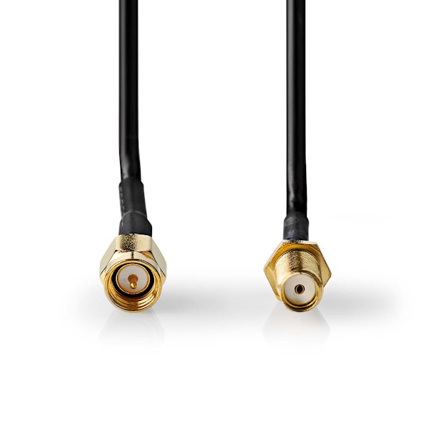 Antennikaapeli | SMA uros | SMA naaras | Kullattu | 50 Ohm | Yksinkertainen suojaus | 3.00 m | Pyöreä | PVC | Musta | Label