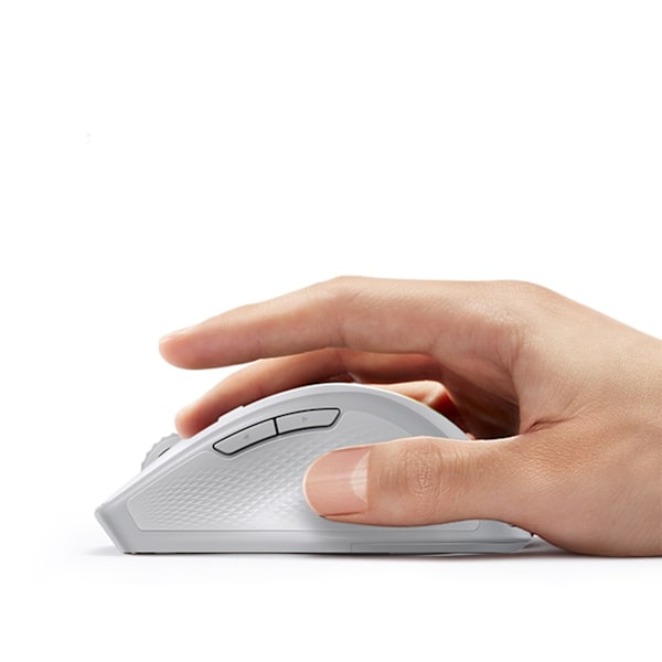 Ergonomisk trådløs computermus MU101 Bluetooth 2,4 GHz hvid