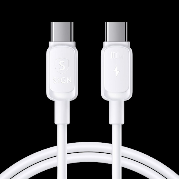 Sign USB-C till USB-C-kabel 100W, 3m - Vit